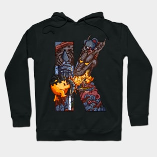 Initial Letter K doodle art Hoodie